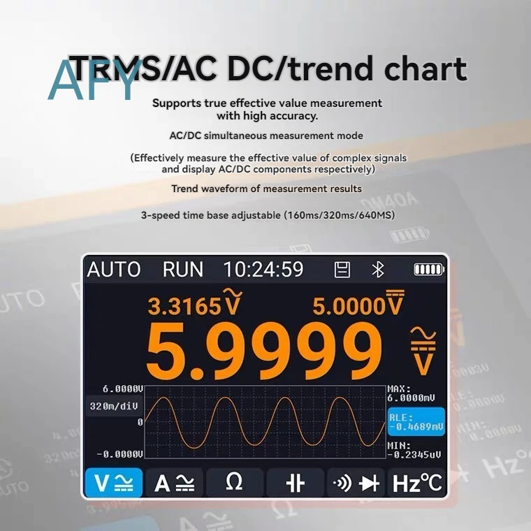 DM40A for Digital Multimeter 4.5 Digit Oscilloscope Signal Generator Three in One Portable Universal Tester for Electronics