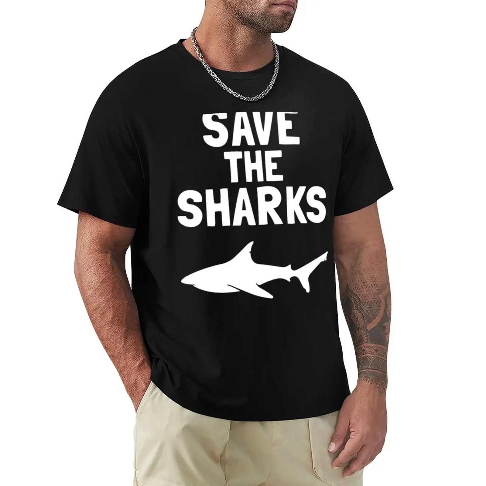 

Shark Lovers Gift Marine Biologist Save The Sharks T-Shirt funnys boys animal print fruit of the loom mens t shirts