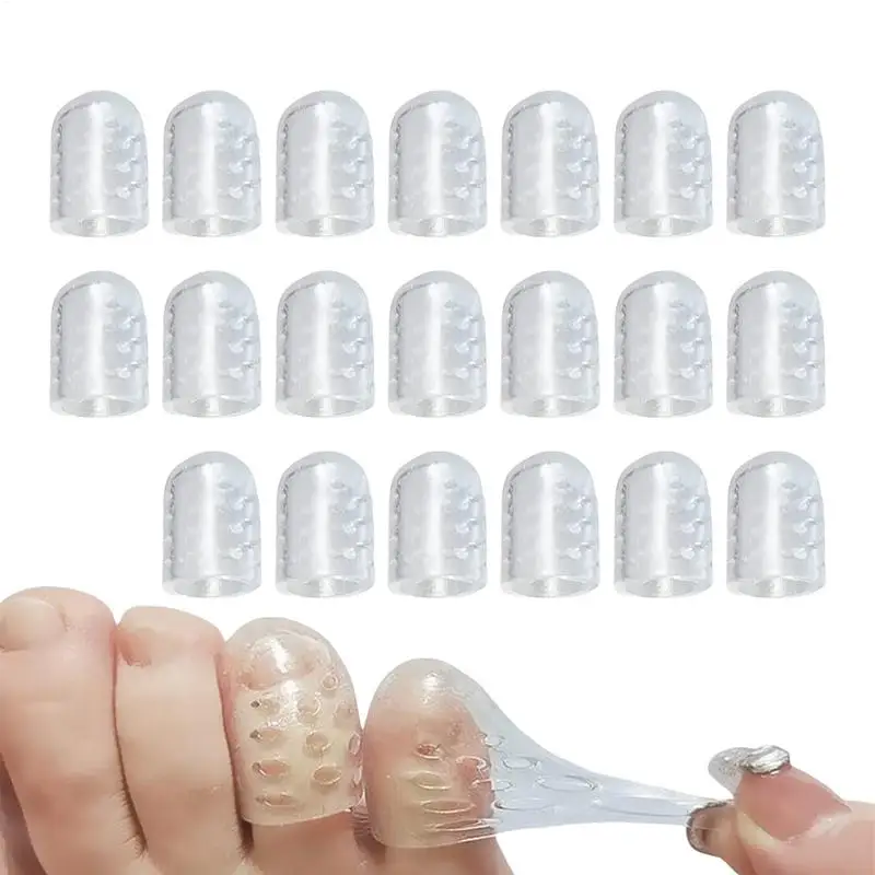 New 20PCS Toe Separator Breathable Silicon Toe Caps Toenails Protection Elasticity Anti-Friction Sweatproof For Foot Protectors