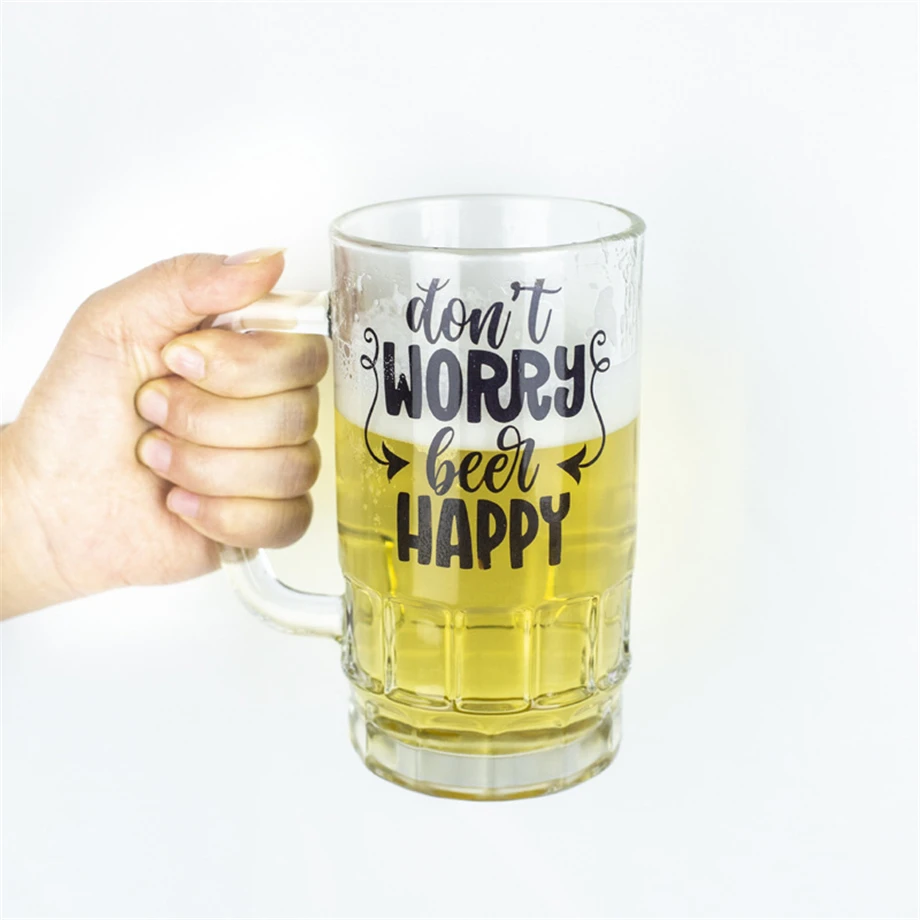 48pcs/Lot 600ml/20oz Sublimation Beer Glass Stein Water Beverage Mug Coffee Jar Juice Cup With C Handle Alcohol Tumbler For DIY