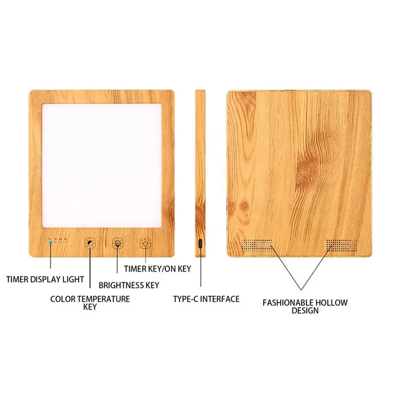 N08R Fluorescent Desk Lamp 10000 Lux Bedside Light Lamp UV-Free LED Simulated Sunlight Touch Control With Support Stand