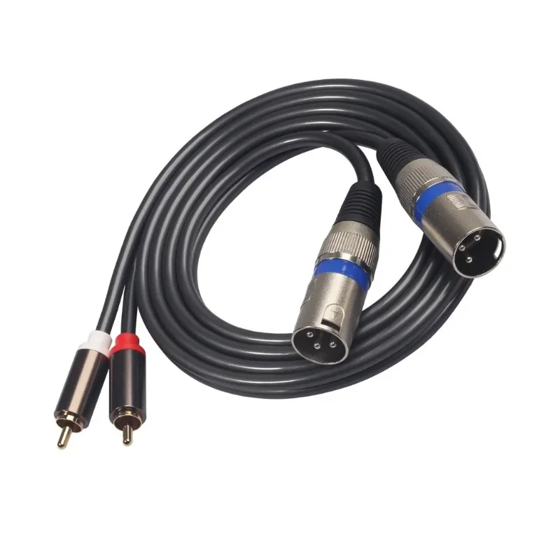 1.5m/4.9ft Dual XLR Male to Dual RCA Male Audio Signal Patch Adapter Cable for Speaker Amplifier Sound Console Guitar