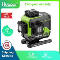 Huepar 4D 16 Lines Cross Line Laser Level Z04CG LCD Screen Bluetooth & Remote Control Osram Green Beam With 2x Li-ion Batteries