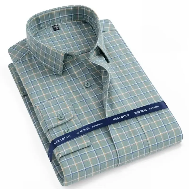

Новые рубашки из 100% чистого хлопка Оксфорд Мужская однотонная рубашка с длинным рукавом Regular Fit Мужская карманная повседневная осенняя мужская рубашка 7XL 8XL