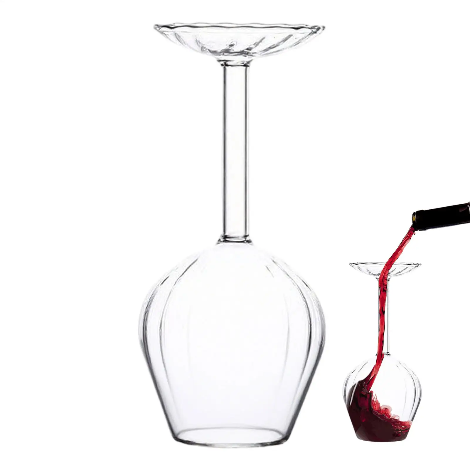 Upgraded striped inverted wine glass 14 Oz Novetly Upside Down Cups Inverted Drinkware Unique Christmas Gift for Wine Lovers