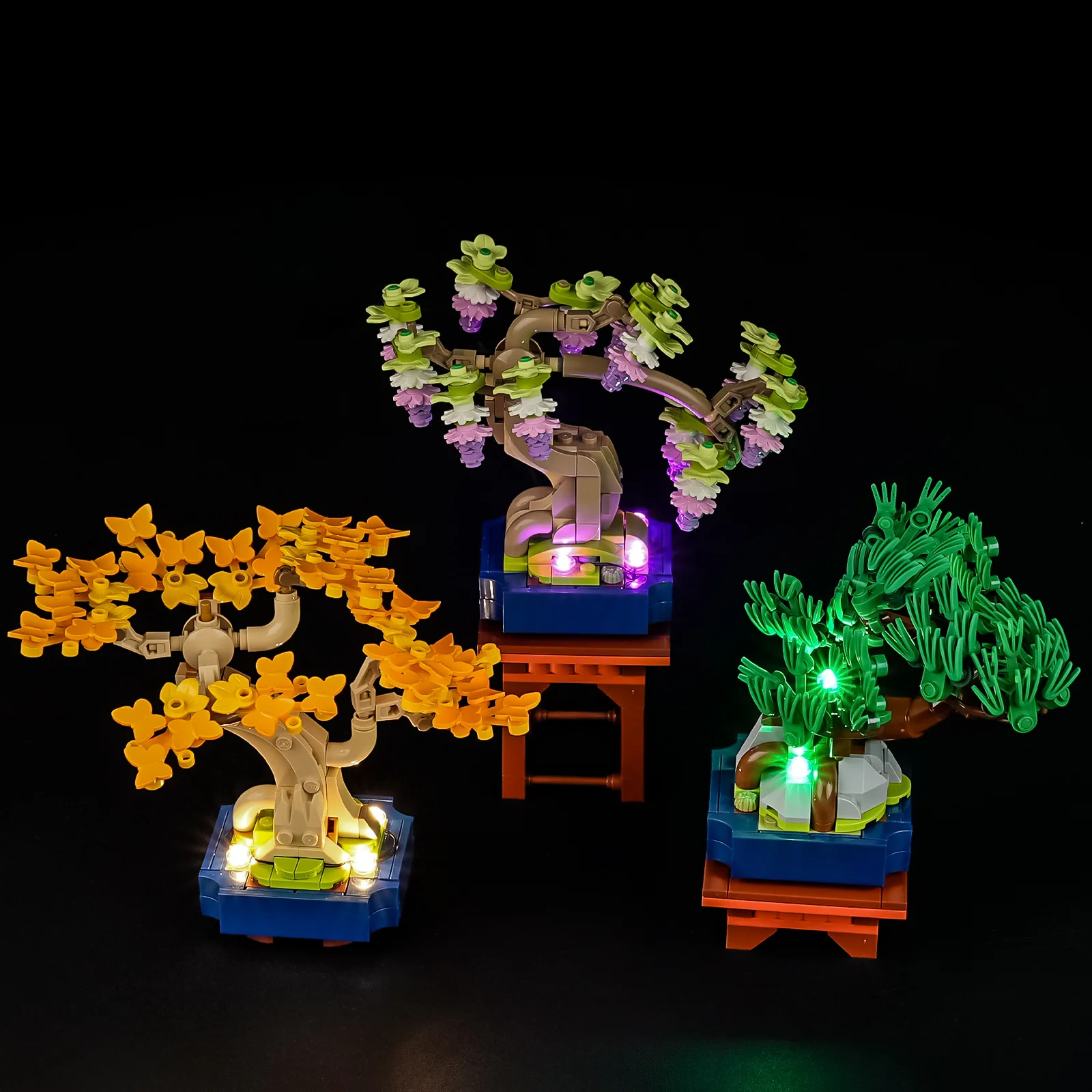 

(Only LED Light No Bricks) 10373 Mini Bonsai Trees Potted Plant Ideas (Not Include Building Blocks Kits Sets Model)