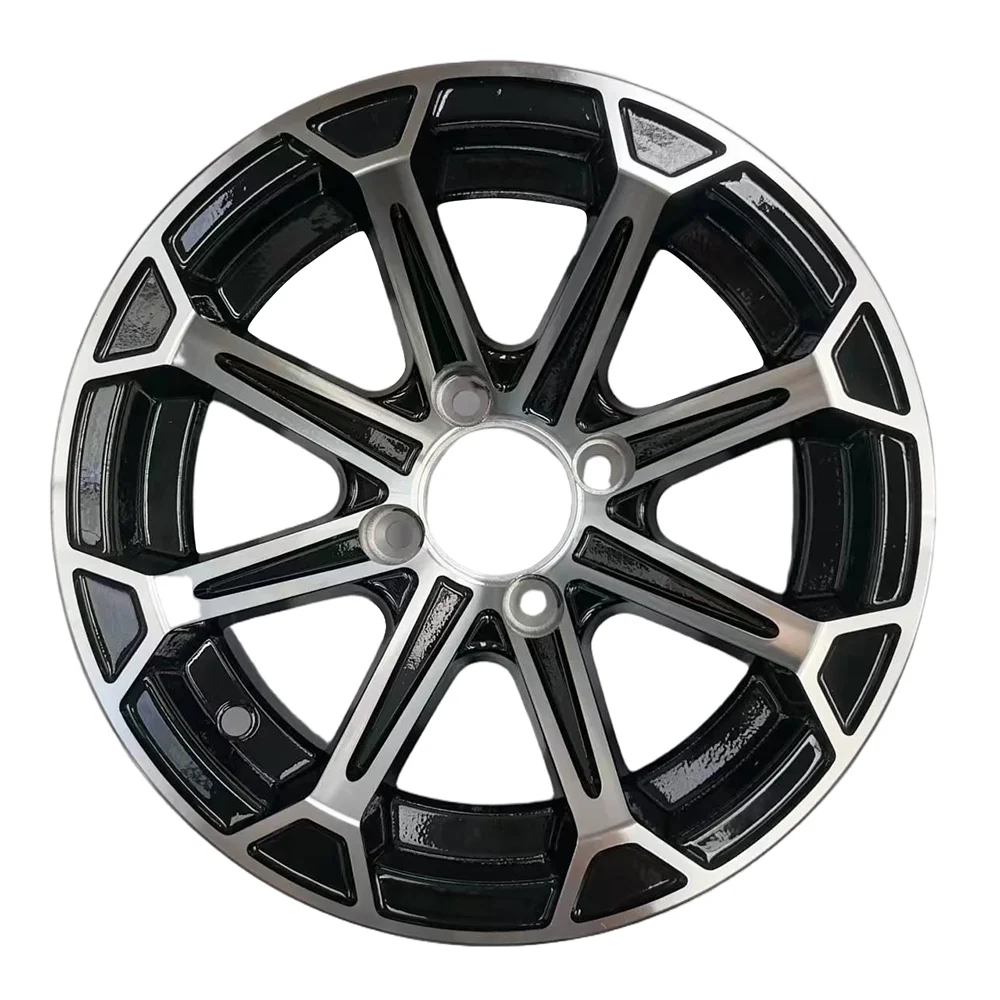 New Aluminum Brilliant Black Golf Cart Wheel Hub for Replacement/Repair Model NBR12-16 (12x7-4-101.6-70-negative12) - view 2