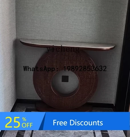 

Style Ebony Wood Entryway Table Solid Wood Creative Entryway Cabinet Living Room Display Table