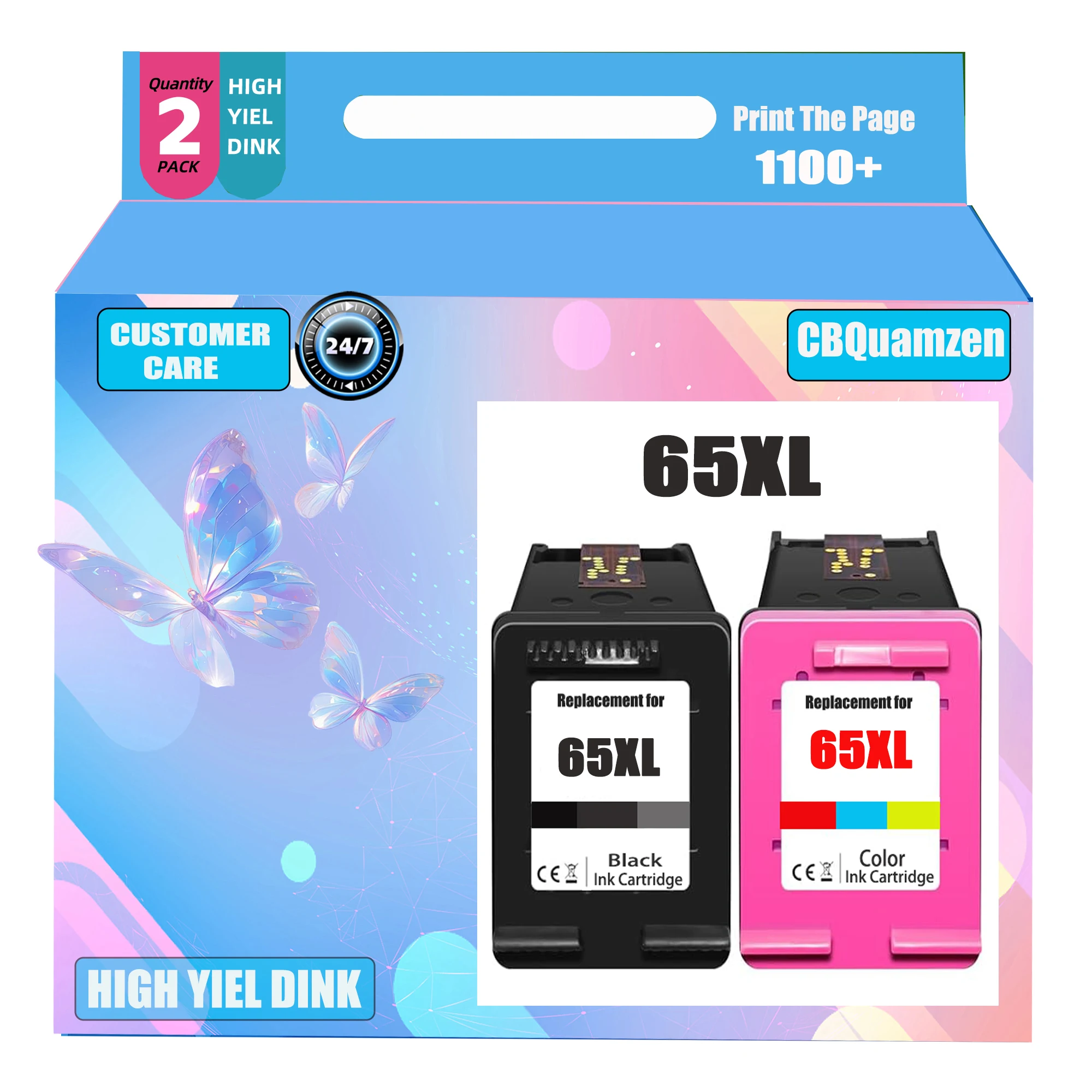 65XL Remanufactured color Ink Replacement for  Combo Pack compatible for Envy 5055 5052 5058 DeskJet 3755 2655 3720 3722 3723