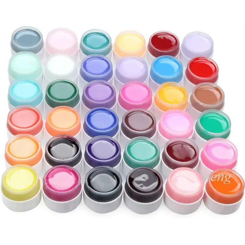 100%Brand New 36 Pot Pure Color Decor soak off  UV Gel Nail Art Tips Lamp Shiny Cover Extension Manicure