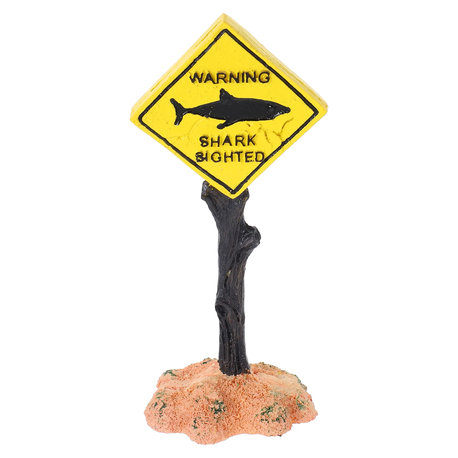

Cartoon Resin naments Fish Tank Decor Warning Sign Coral L scape Accessory Durable Resin Practical Design Fits Most Tanks
