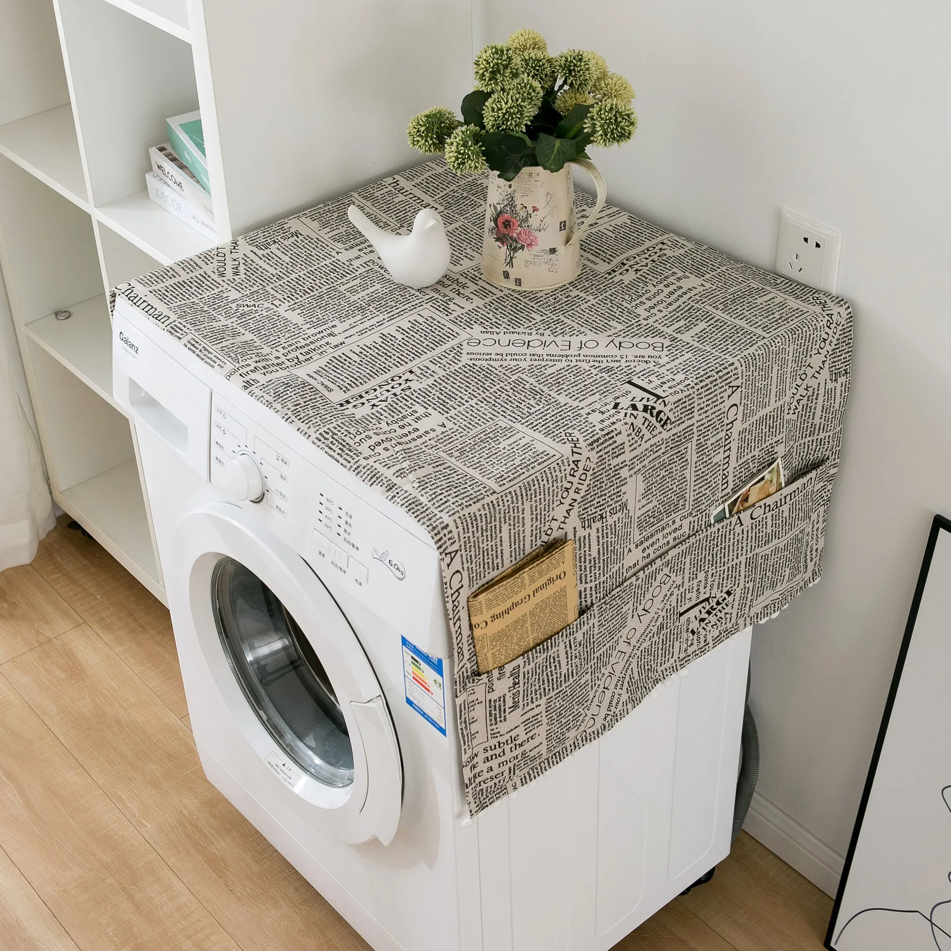 

Cotton Linen Dust Protection washing machine Cover Fabric Cloth General fridge Covers Towel For Home Appliance Refrigerator
