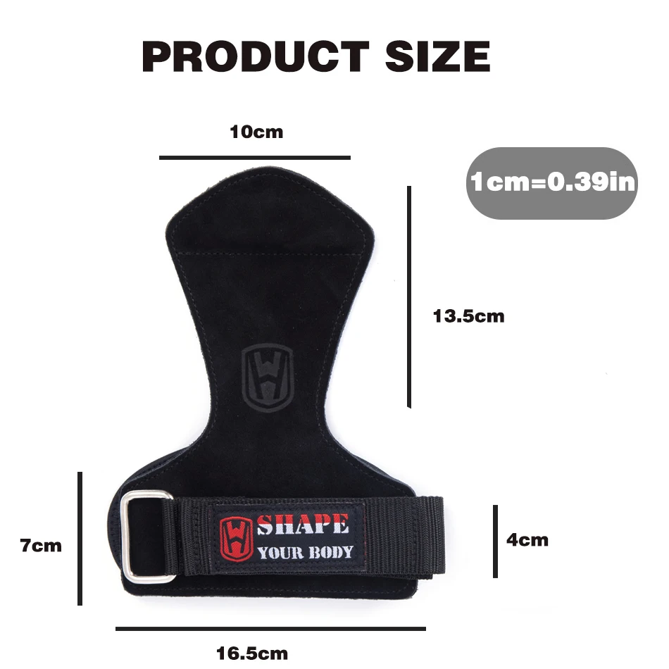 WOSWEIR Heavy Duty Leather Wrist Straps Deadlift Bodybuilding Exercise Barbell Weight Lifting Alternative Power Hooks Support image 2