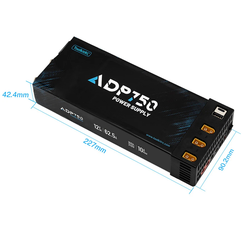 ToolkitRC ADP750 Power Adapter 750W DC12V 62.5A XT60 Parallel Suitable For M8D M9 M6D M7 M8P Intelligent Charger Power Supply