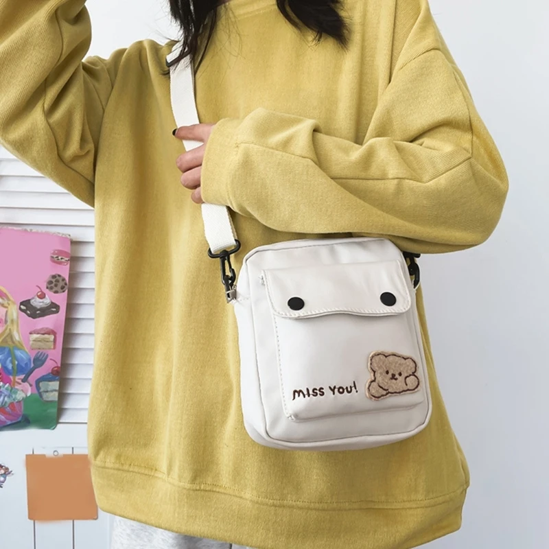 Girls Shoulder Bag Womens Crossbody Bag Teenager Cartoon Bear Messenger Bag Small Satchel Bag Female Shopping Dating Bag