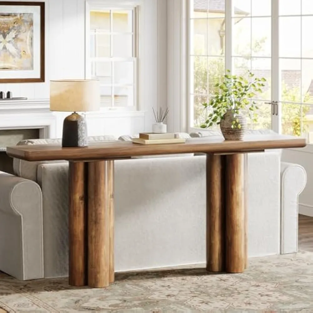 70.9-Inch Extra Long Console Table, Farmhouse Wood Sofa Table Behind Couch, Rustic Narrow Entryway Table for Living Room