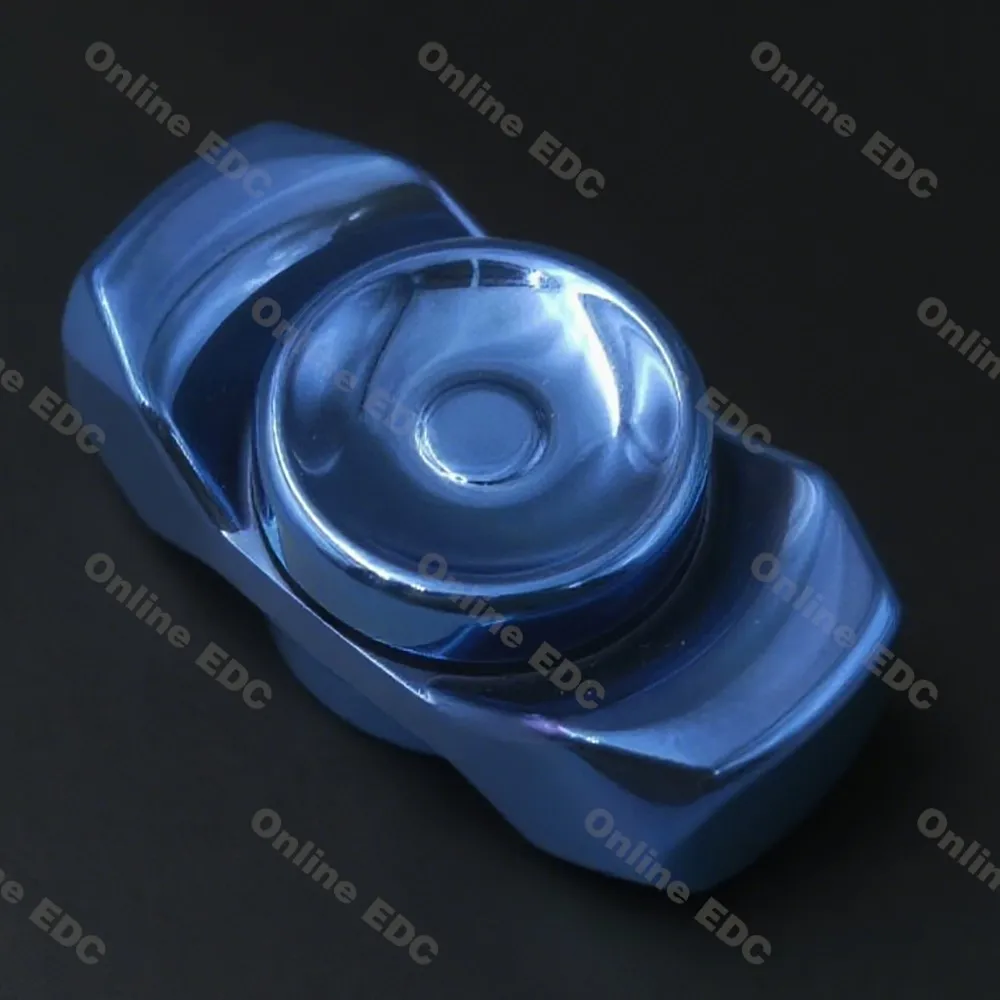 Jouets EDC d'occasion Spinmoon EDC deux feuilles Gyro Fidget Spinner titane bleu métal Fidget jouets pour adultes