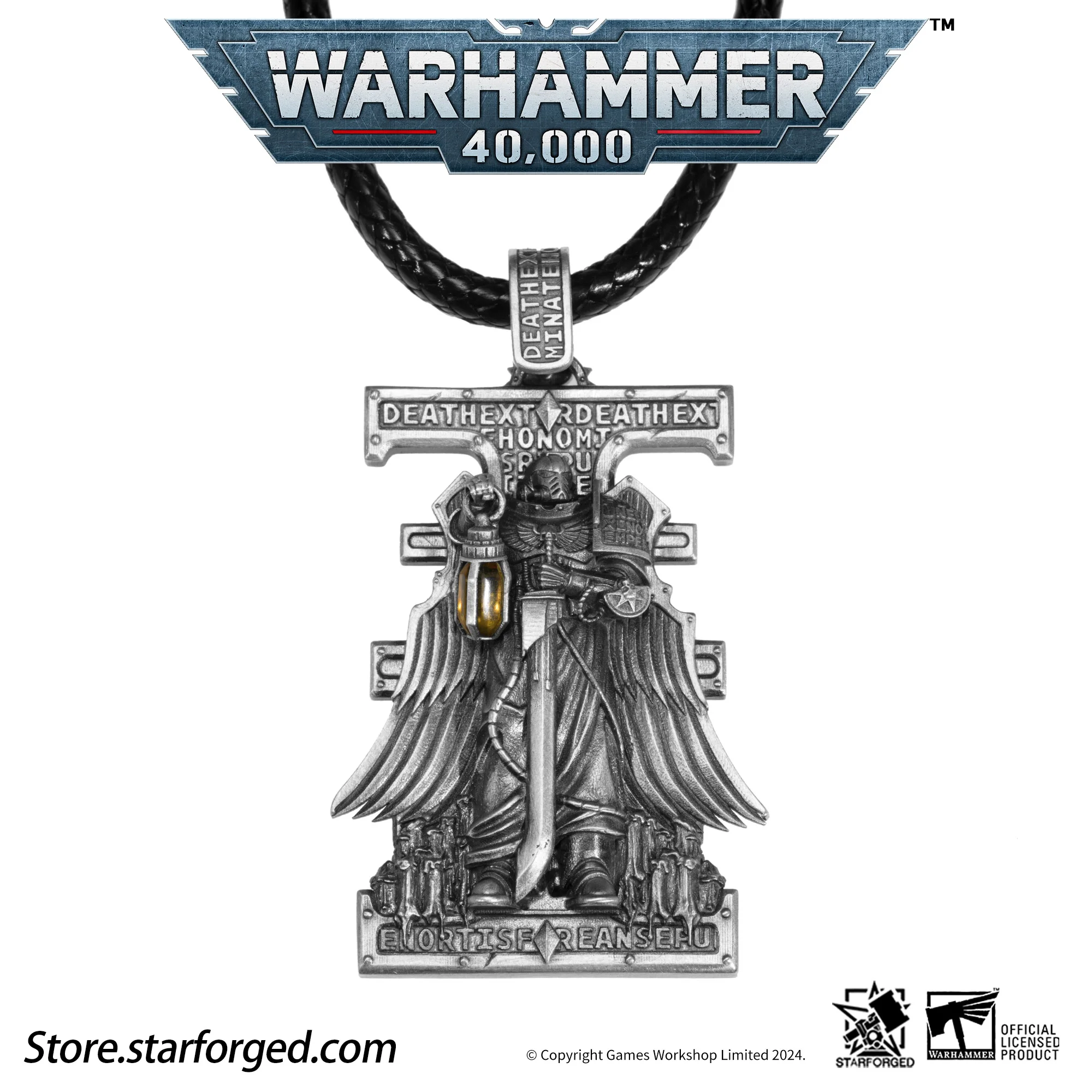 Starforged Warhammer 40K Stigmata of Shadowbreaker Collar con colgante de plata de ley para hombre Regalo de Navidad