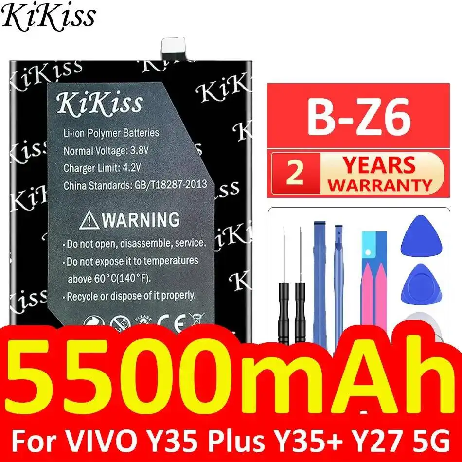 B-Z6 Long Lasting For Vivo Y35 Plus Y35+ Y27 5G Mobile Phone Battery 5500Mah Good Low-Temperature Performance