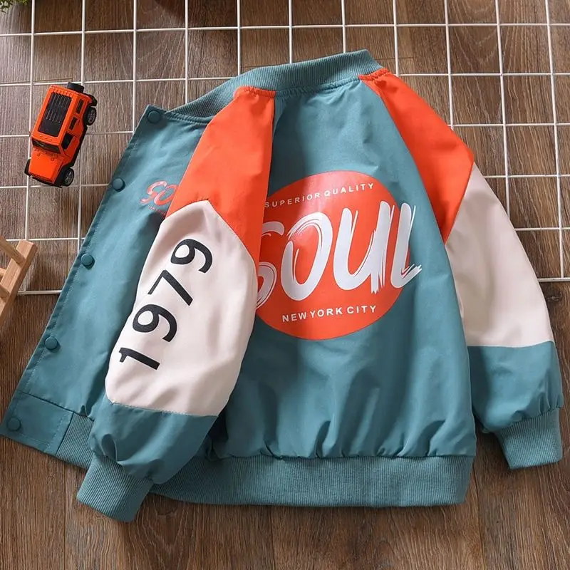 2023 Spring Children Jackets for Boys Patchwork Kids Boy Outerwear Windbreaker Autumn Casual Children Coats Clothing 4-12 Y