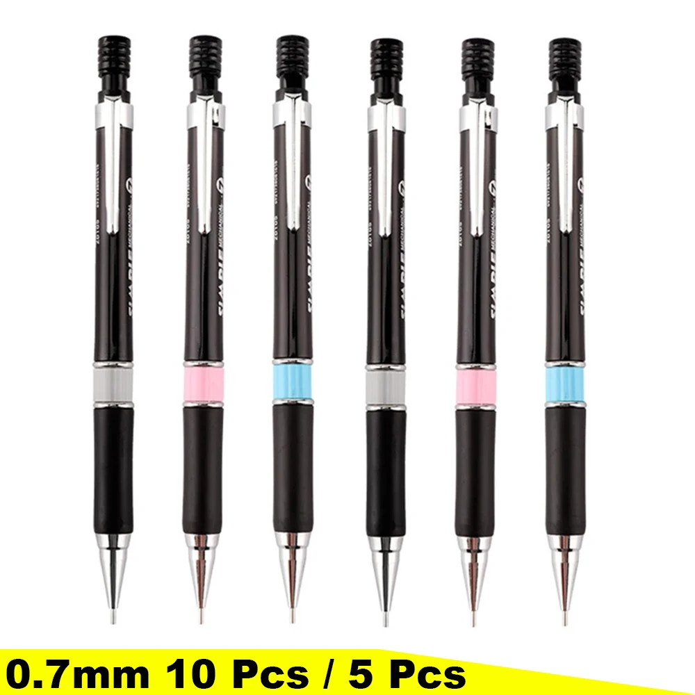 5/10 Pcs Student mechanical pencil press type 0.5/0.7mm write comics hand-painted with eraser drawing art painting HB pencil