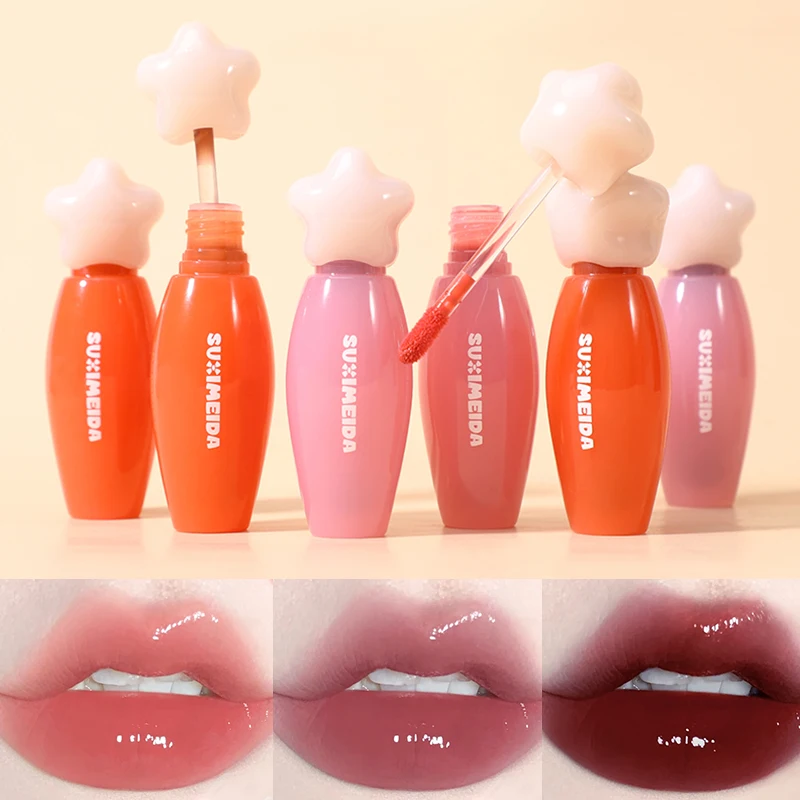 Laque à lèvres hydratante Suximei Da - Finition gelée de verre, style coréen, illumine le teint