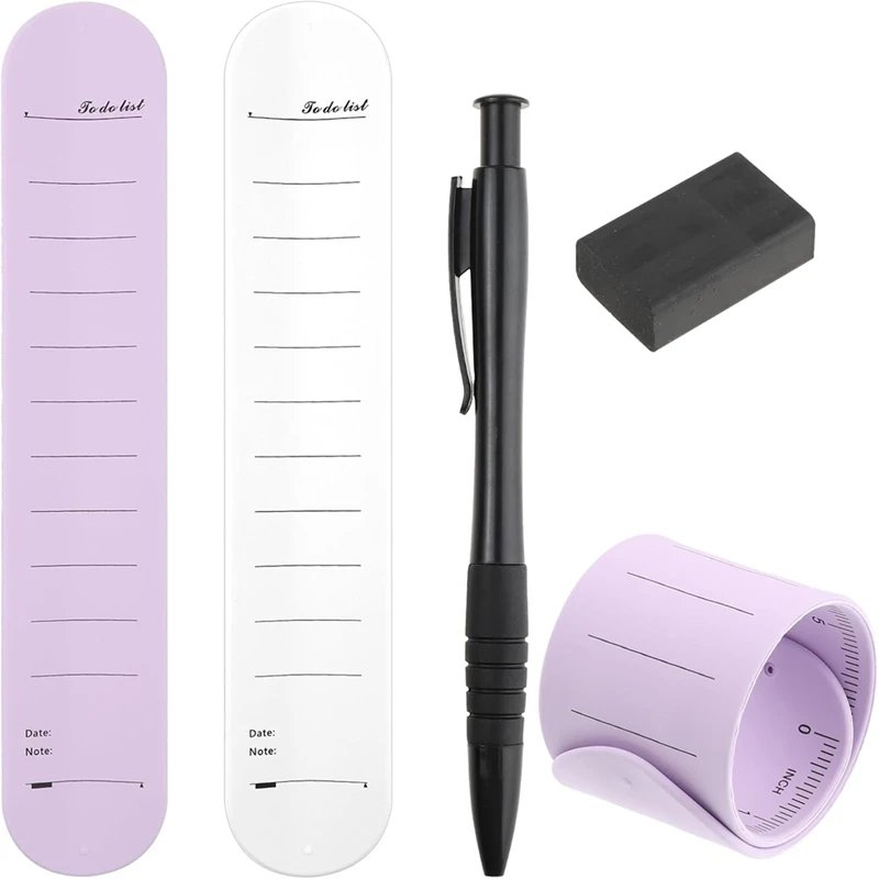 Wearable Notepad, Silicone Memo Wristband With Ruler, Nurse Reminder Erasable Wrist Notepad With Pen And Eraser