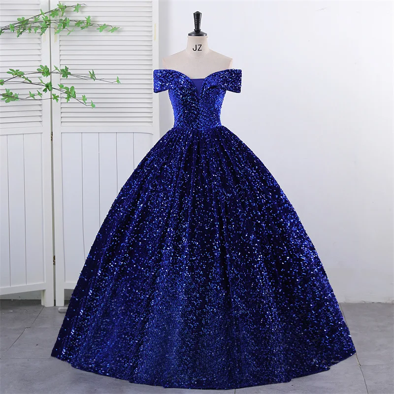 Customized Ball Gown Quinceanera Dresses Off Shoulder Sequins Lace Up Prom Birthday Party Gowns Vestido De 15 Anos Sweet 16