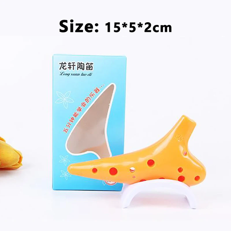 1PC Ocarina Unmarked Ceramic Flute With 12 Holes Ocarina Resin Plastic Alto C Tuning Ocarina New 12-hole Multicolor Flute