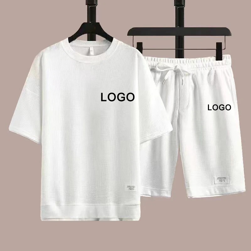 Customized Printed T-shirts Short Pants 2-Piece Suit Men Summer Fashion Short Sleeve Tracksuit Set Shorts Streetwear Tee Tops