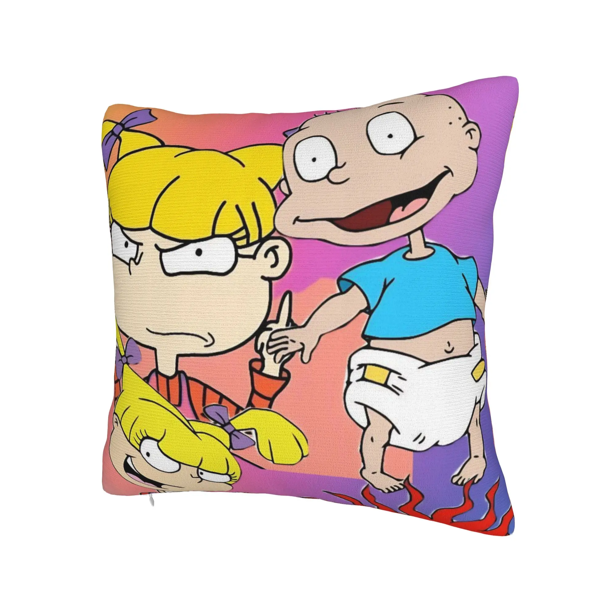 Decorative Pillowcase Cartoon R-Rugrats Merch Home  Throw Pillow Case Cover Zippered Multi Size