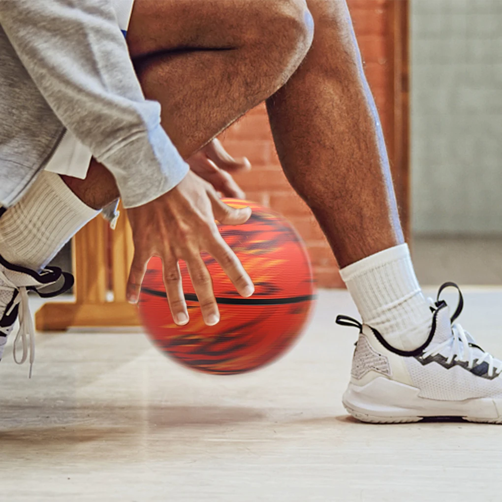 훈련 및 경기를 위한 PU 내구성 어린이 농구공 친환경 성분 내구성 좋은 스티치 블랙-사이즈 5