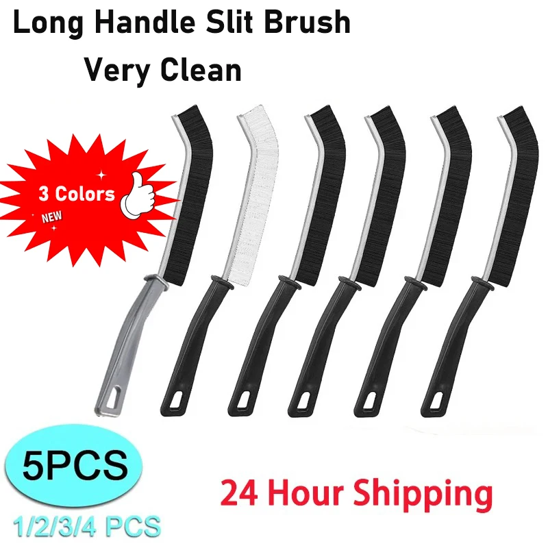 Hard-Bristled Crevice Cleaning Brush Gap Cleaning Brush Tool All-Around Stiff Angled Bristles for Bathroom Kitchen Cleaning Tool