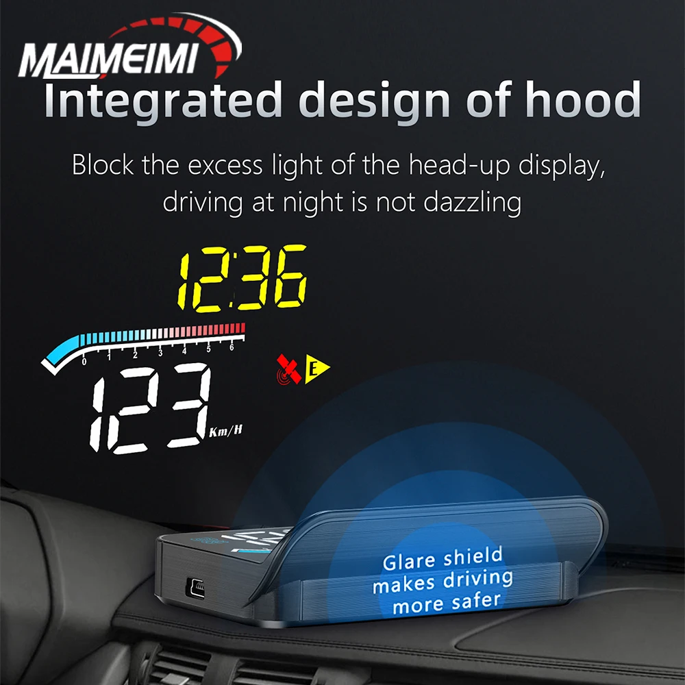 

M17 Head Up Display OBD + GPS HUD Display Digital GPS Speedometer Tachometer Water Temp Voltage Fuel Speed Alarm Electronic Part
