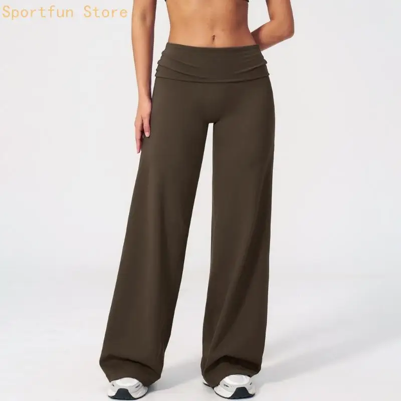 Women's Pants Drawstring Waist Wide Leg Casual Lounge Pant With Pockets X7JD