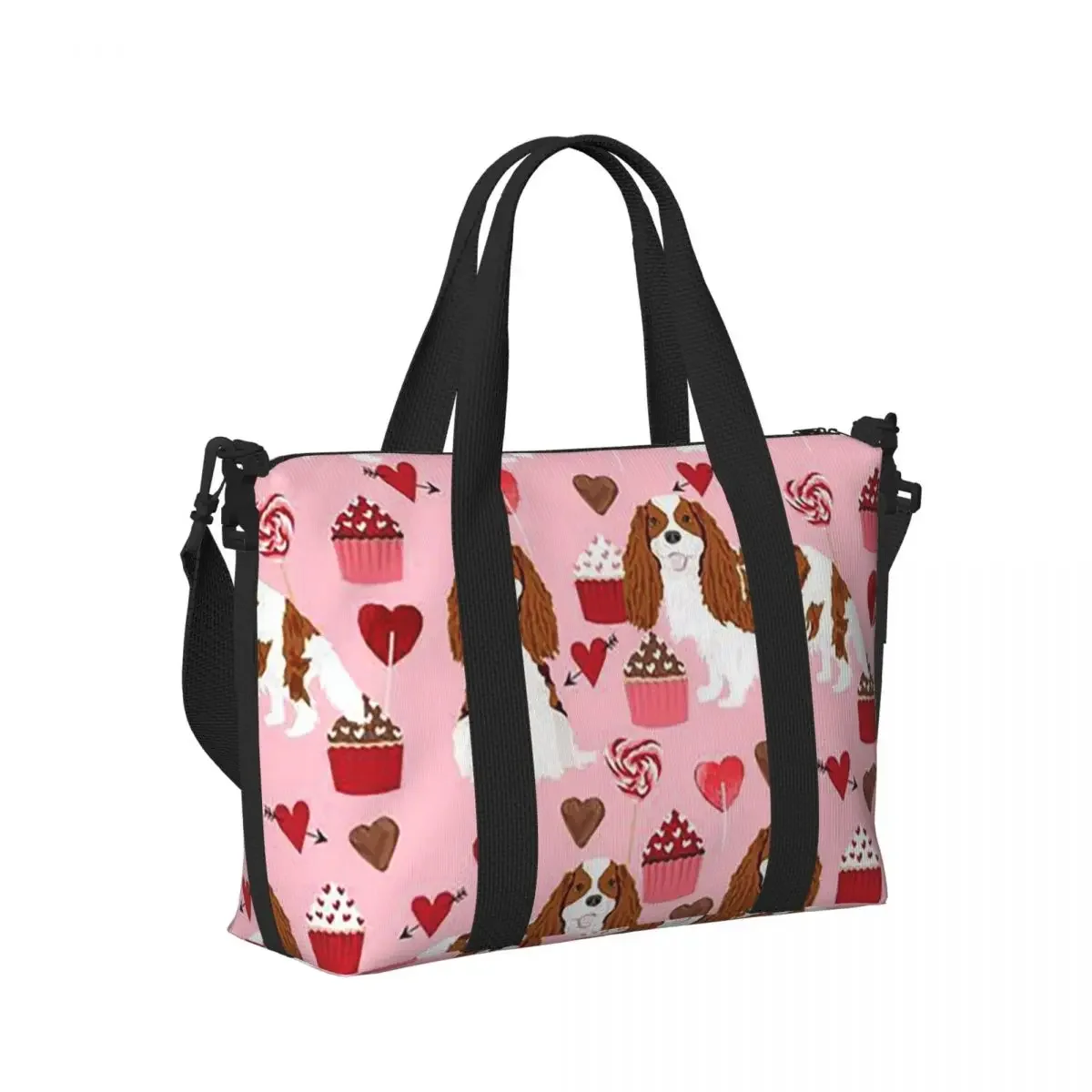 

Пляжная дорожная сумка Cavalier King Charles Spaniel, большая вместительная сумка-тоут для спортзала, йоги, женская сумка для покупок, сумка через плечо