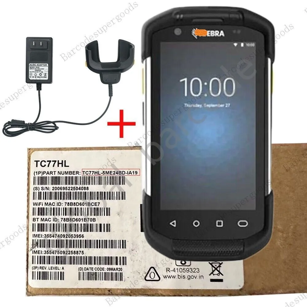 

FOR Zebra Symbol TC77 TC77HL Mobile Barcode Scanner + Battery+ Adapter