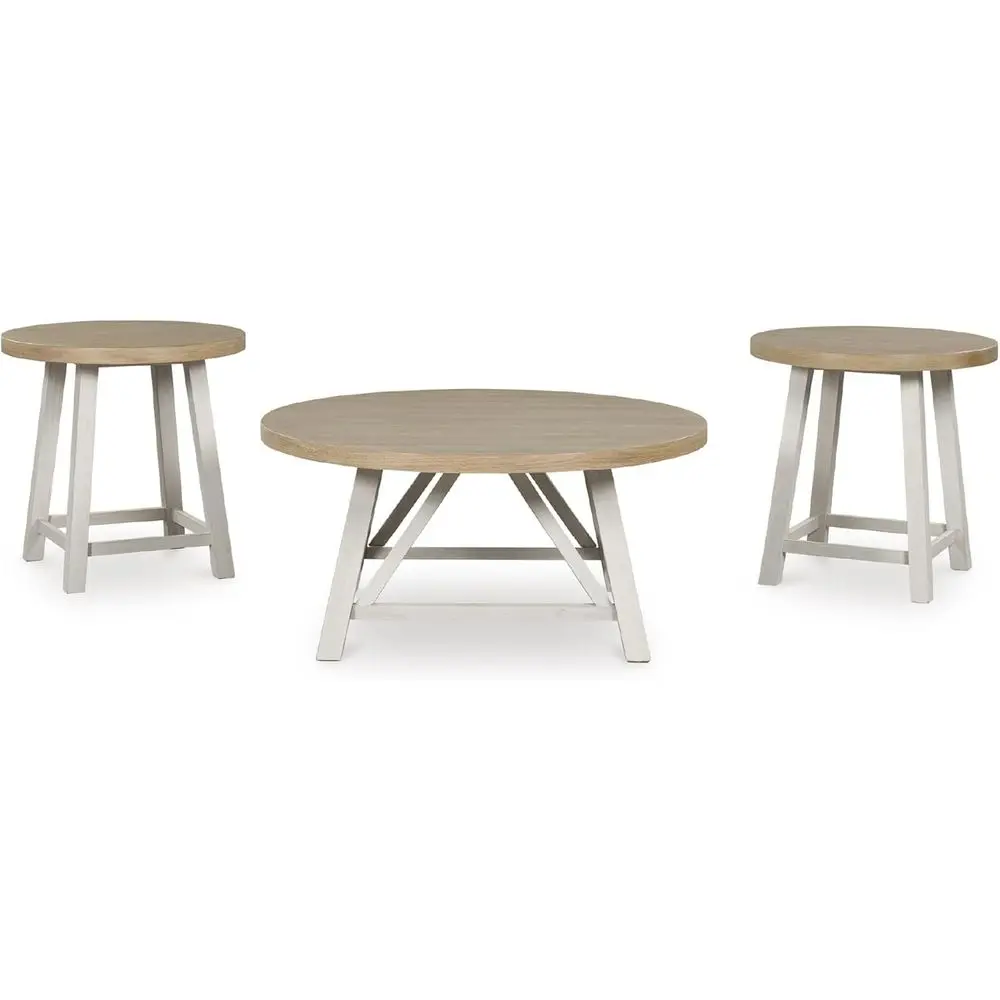 

Повседневный стол с антикварной отделкой, набор из 3 шт., белый и светло-коричневый