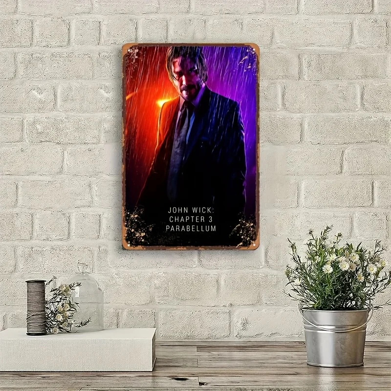 Retro Metal Tinplate Wall Art - Johnnie'S Paradellation Movie Poster, Vintage Home/Bar/Cafe Decor, Hangable Iron Plaque with Vi