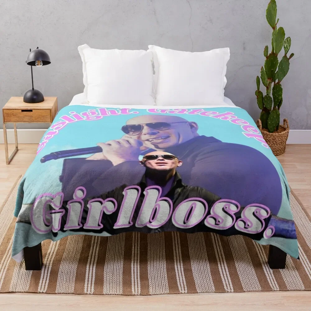 

mr worldwide says to girlboss Throw Blanket Stylish Couch Blanket for Home Living Room