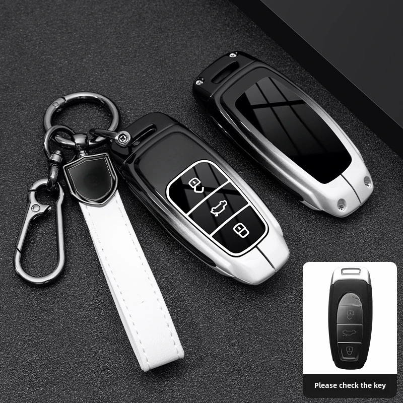 

Metal zinc alloy Car Key Case Cover For Audi A4 B9 A5 A6 8S 8W Q5 Q7 4M S4 S5 S7 TT TTS TFSI RS Protector Shell Fob Accessories
