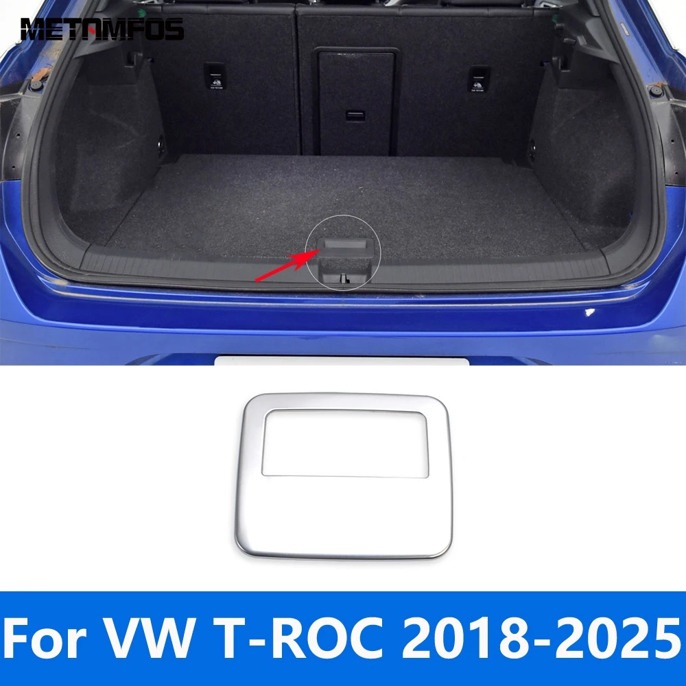 Rear Trunk Tail Door Switch Button Trim For Volkswagen VW T-ROC TROC 2018-2023 2024 2025 Stainless Steel Accessories Car Styling