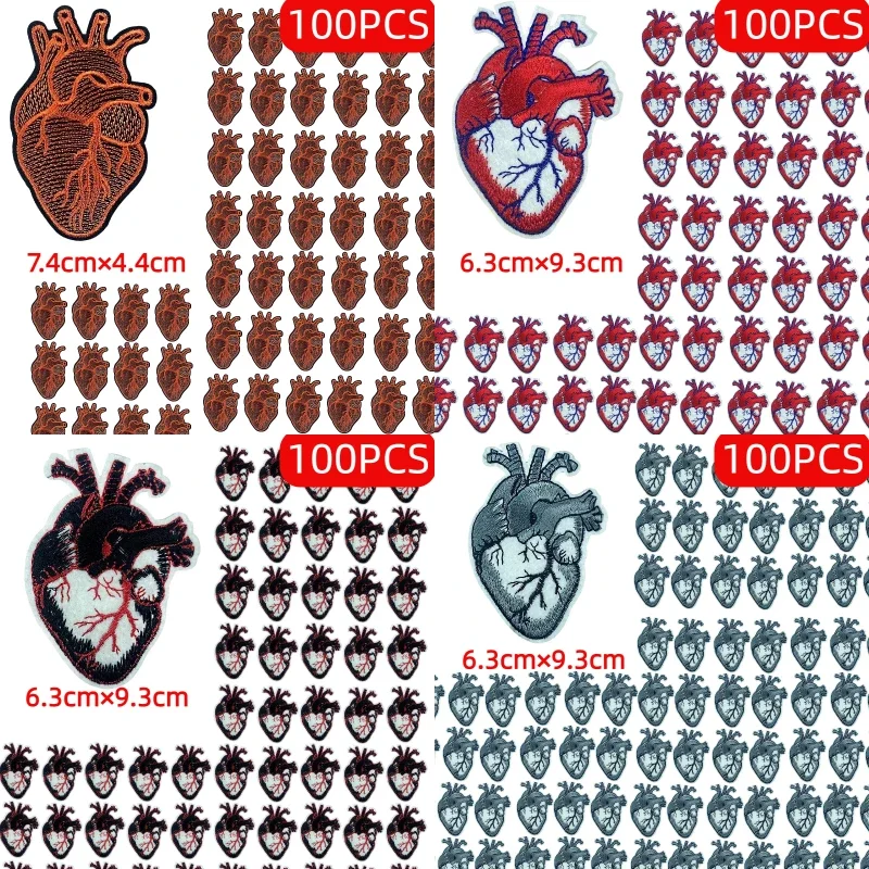 Lots of Heart Cloth Patches 10/50/100PCS Wholesale Patch Iron on Patches for Clothing Color Set of Heart Patch