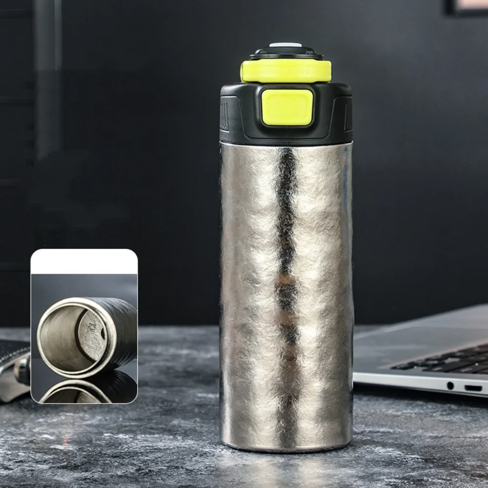 TItanium Thermos Sport Water Bottle With Straw Double Wall Vaccum Thermal Cup Coffee Tea Bottle Keep Hot And Cold For Buisness