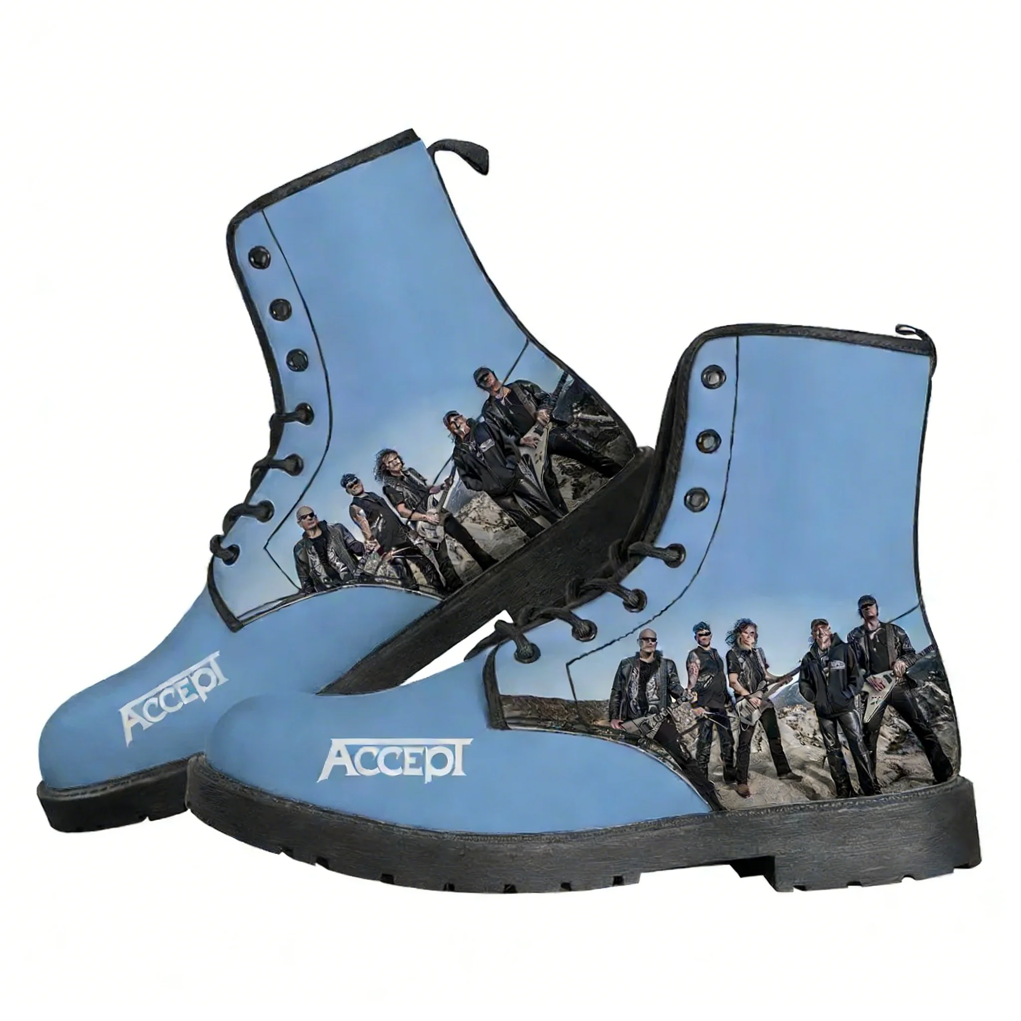 

Accept Band Made Boots Mens Womens Teenager Shoes Casual Boot Outdoor Light High Quality Couple Print Demand Custom Made Shoe