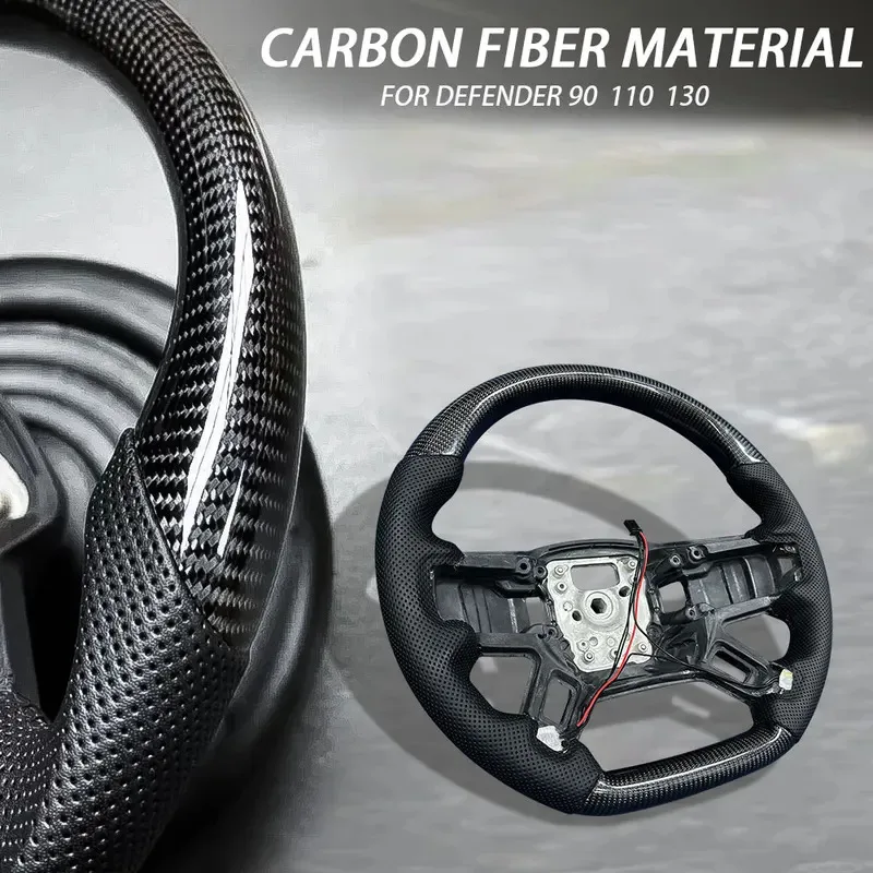Car Steering Wheel Fit For Land Rover Defender 2020- 2025 100% Carbon Fiber Customized Racing Wheel
