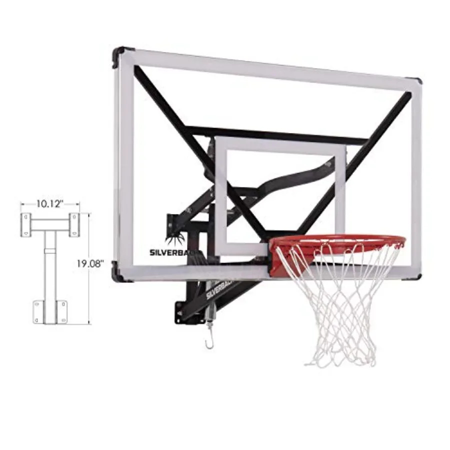 

NXT 54 Wall Mounted Basketball Hoop for Indoor/Outdoor Use, Steel Frame, Black, QuickPlay Design for Easy Assembly and Adjustab