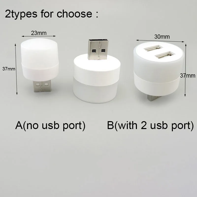 Mini 2 USB port Plug Lamp LED Night Light 5V 1W Super Bright Eye Protection Book reading for Computer Mobile Power Charging q1