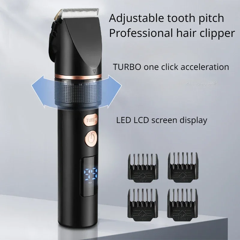 Professional Electric Push Scissors New Resuxi ZX688-3 Men's LCD Digital Display Electric Hair Clipper with Adjustable Blade