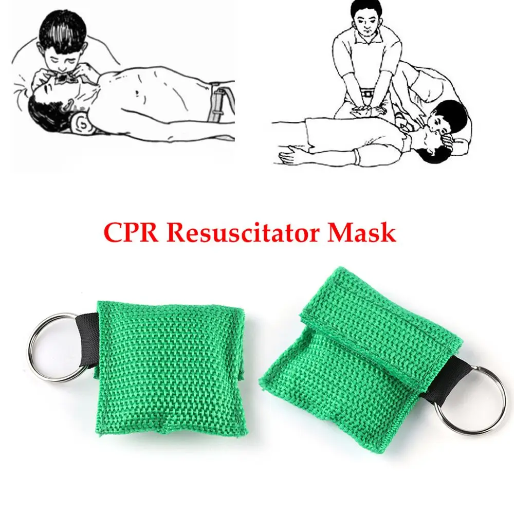 LLavero de 8 Uds., herramientas de cuidado de la salud, protector facial desechable de bolsillo, máscara de resucitador CPR, ayuda de emergencia, respiración Artificial